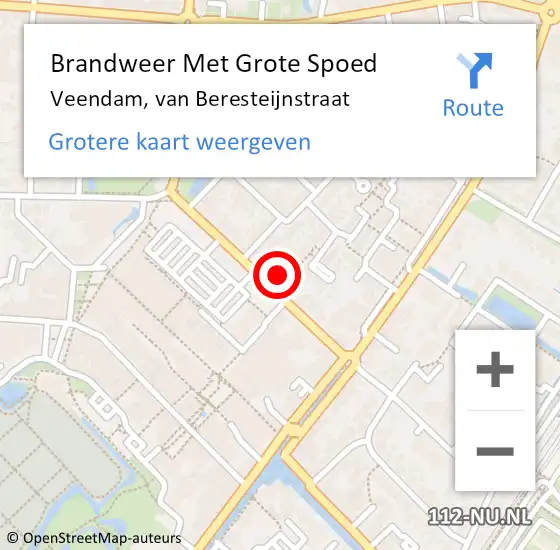 Locatie op kaart van de 112 melding: Brandweer Met Grote Spoed Naar Veendam, van Beresteijnstraat op 30 maart 2024 01:01