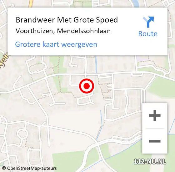 Locatie op kaart van de 112 melding: Brandweer Met Grote Spoed Naar Voorthuizen, Mendelssohnlaan op 30 maart 2024 03:37