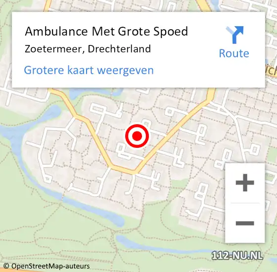 Locatie op kaart van de 112 melding: Ambulance Met Grote Spoed Naar Zoetermeer, Drechterland op 30 maart 2024 05:52