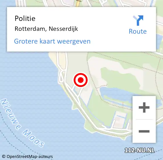 Locatie op kaart van de 112 melding: Politie Rotterdam, Nesserdijk op 30 maart 2024 06:22