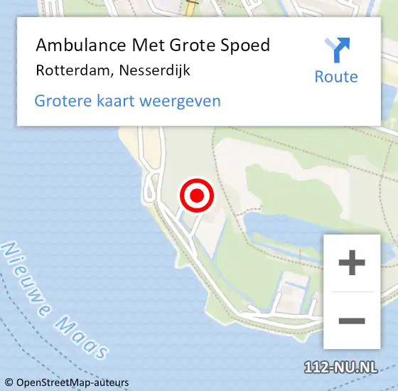 Locatie op kaart van de 112 melding: Ambulance Met Grote Spoed Naar Rotterdam, Nesserdijk op 30 maart 2024 06:22