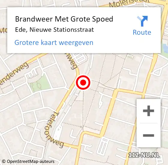 Locatie op kaart van de 112 melding: Brandweer Met Grote Spoed Naar Ede, Nieuwe Stationsstraat op 30 maart 2024 06:35