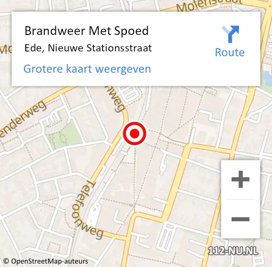 Locatie op kaart van de 112 melding: Brandweer Met Spoed Naar Ede, Nieuwe Stationsstraat op 30 maart 2024 07:24