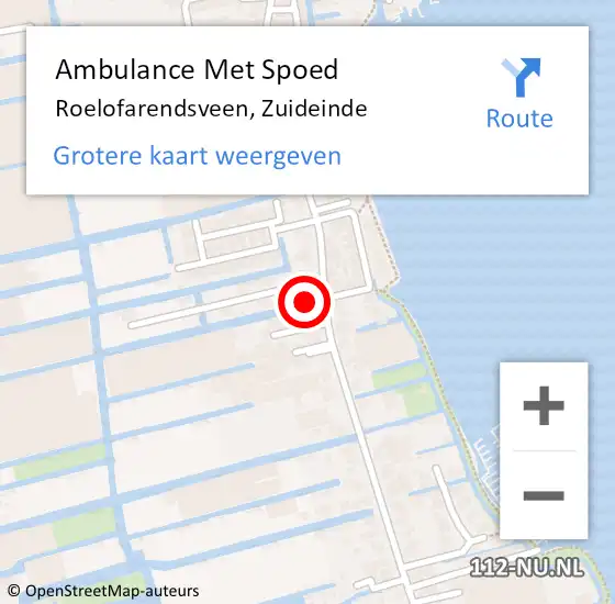 Locatie op kaart van de 112 melding: Ambulance Met Spoed Naar Roelofarendsveen, Zuideinde op 30 maart 2024 07:26