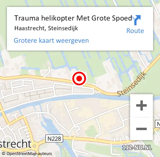 Locatie op kaart van de 112 melding: Trauma helikopter Met Grote Spoed Naar Haastrecht, Steinsedijk op 30 maart 2024 07:49