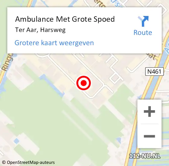 Locatie op kaart van de 112 melding: Ambulance Met Grote Spoed Naar Ter Aar, Harsweg op 30 maart 2024 08:13