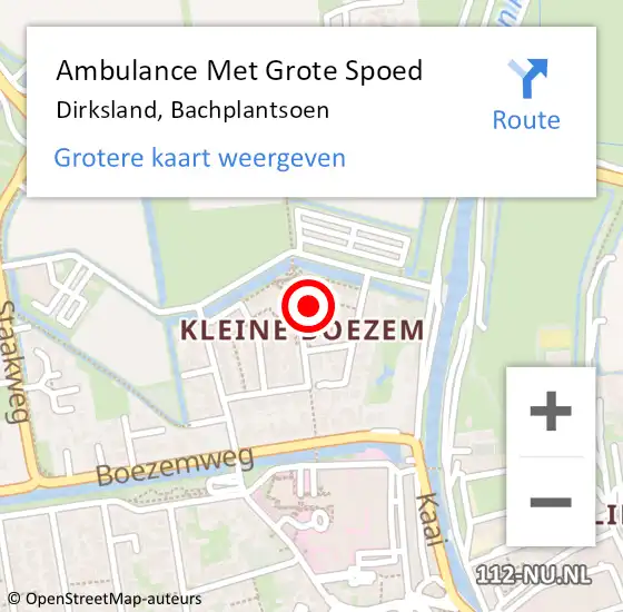 Locatie op kaart van de 112 melding: Ambulance Met Grote Spoed Naar Dirksland, Bachplantsoen op 30 maart 2024 08:37