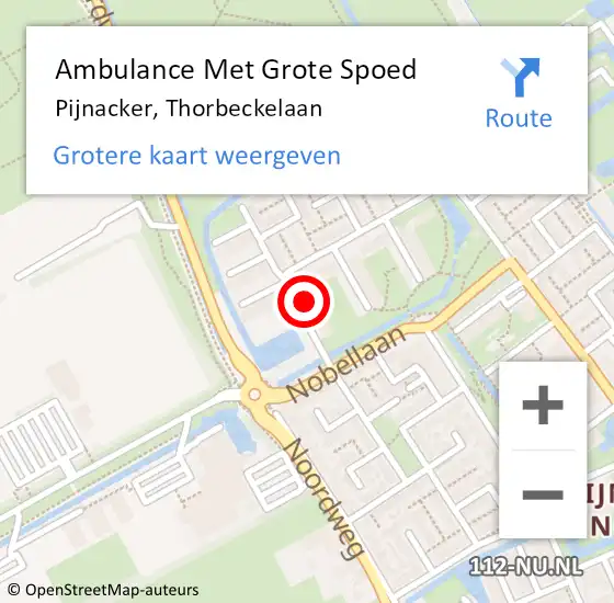 Locatie op kaart van de 112 melding: Ambulance Met Grote Spoed Naar Pijnacker, Thorbeckelaan op 30 maart 2024 08:38