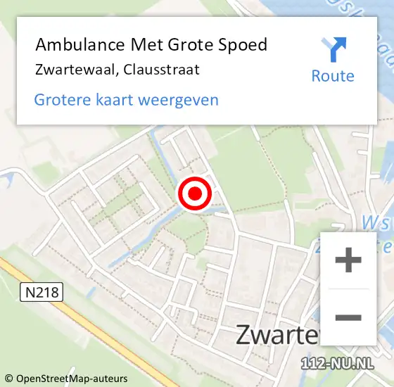 Locatie op kaart van de 112 melding: Ambulance Met Grote Spoed Naar Zwartewaal, Clausstraat op 30 maart 2024 08:55