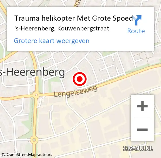 Locatie op kaart van de 112 melding: Trauma helikopter Met Grote Spoed Naar 's-Heerenberg, Kouwenbergstraat op 30 maart 2024 09:24