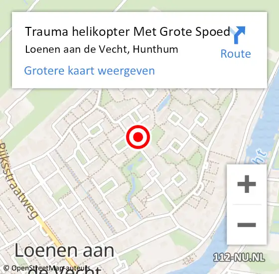 Locatie op kaart van de 112 melding: Trauma helikopter Met Grote Spoed Naar Loenen aan de Vecht, Hunthum op 30 maart 2024 10:00