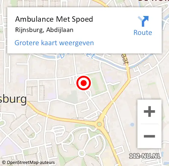 Locatie op kaart van de 112 melding: Ambulance Met Spoed Naar Rijnsburg, Abdijlaan op 30 maart 2024 10:08