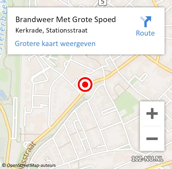 Locatie op kaart van de 112 melding: Brandweer Met Grote Spoed Naar Kerkrade, Stationsstraat op 30 maart 2024 10:18