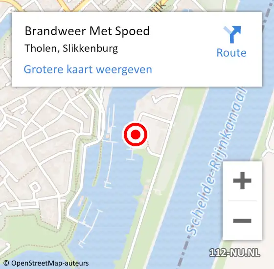 Locatie op kaart van de 112 melding: Brandweer Met Spoed Naar Tholen, Slikkenburg op 30 maart 2024 11:33