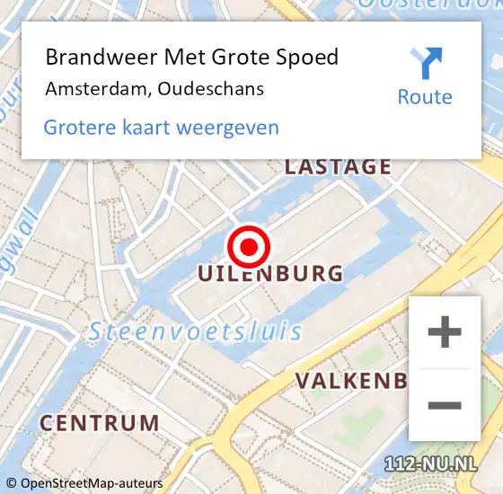 Locatie op kaart van de 112 melding: Brandweer Met Grote Spoed Naar Amsterdam, Oudeschans op 30 maart 2024 11:46