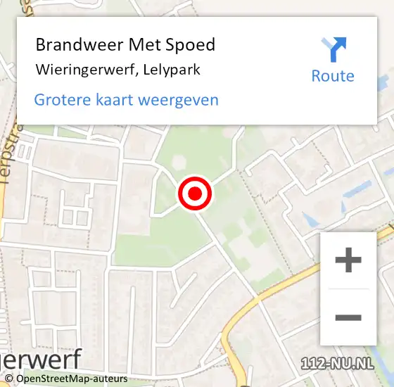 Locatie op kaart van de 112 melding: Brandweer Met Spoed Naar Wieringerwerf, Lelypark op 30 maart 2024 12:52