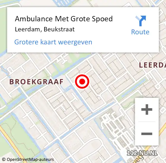 Locatie op kaart van de 112 melding: Ambulance Met Grote Spoed Naar Leerdam, Beukstraat op 30 maart 2024 13:10