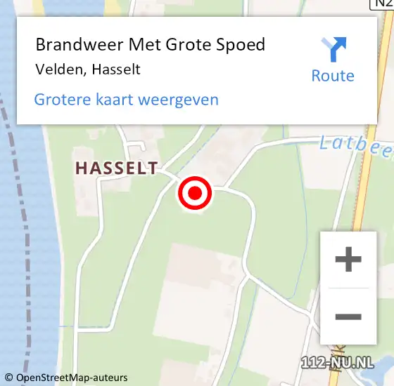 Locatie op kaart van de 112 melding: Brandweer Met Grote Spoed Naar Velden, Hasselt op 30 maart 2024 13:15