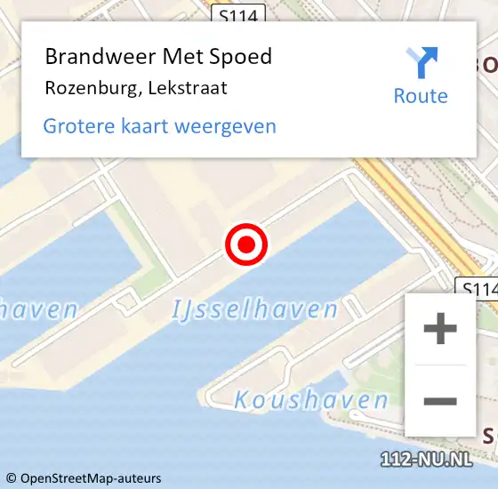Locatie op kaart van de 112 melding: Brandweer Met Spoed Naar Rozenburg, Lekstraat op 30 maart 2024 13:25