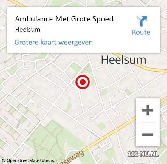 Locatie op kaart van de 112 melding: Ambulance Met Grote Spoed Naar Heelsum op 30 maart 2024 13:36
