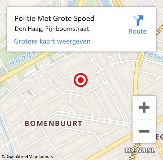 Locatie op kaart van de 112 melding: Politie Met Grote Spoed Naar Den Haag, Pijnboomstraat op 30 maart 2024 13:45