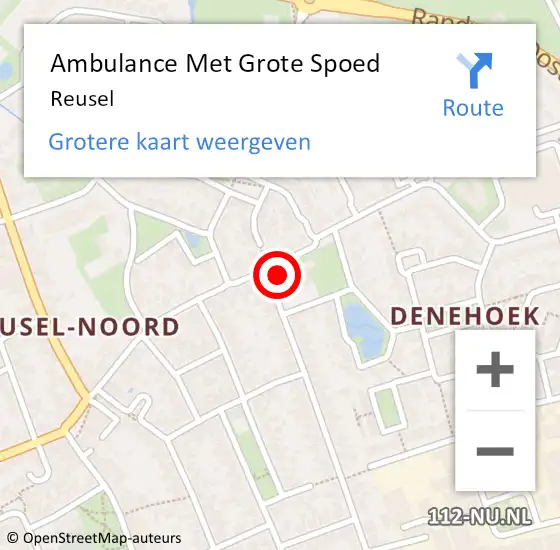 Locatie op kaart van de 112 melding: Ambulance Met Grote Spoed Naar Reusel op 30 maart 2024 13:51