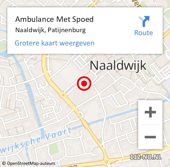 Locatie op kaart van de 112 melding: Ambulance Met Spoed Naar Naaldwijk, Patijnenburg op 30 maart 2024 14:39