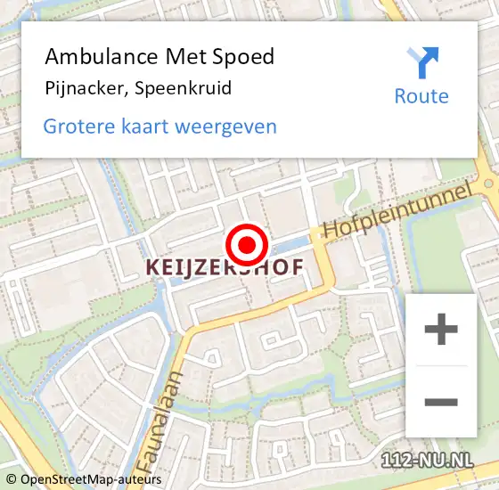 Locatie op kaart van de 112 melding: Ambulance Met Spoed Naar Pijnacker, Speenkruid op 30 maart 2024 14:45