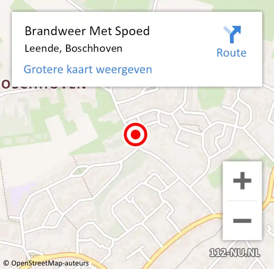 Locatie op kaart van de 112 melding: Brandweer Met Spoed Naar Leende, Boschhoven op 30 maart 2024 14:51