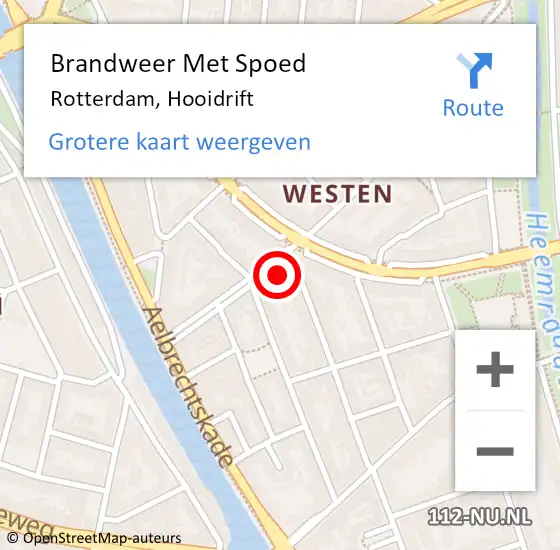 Locatie op kaart van de 112 melding: Brandweer Met Spoed Naar Rotterdam, Hooidrift op 30 maart 2024 16:02