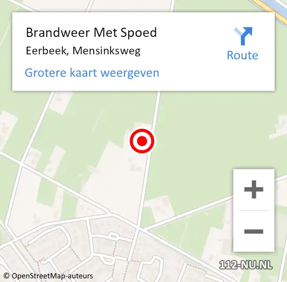 Locatie op kaart van de 112 melding: Brandweer Met Spoed Naar Eerbeek, Mensinksweg op 30 maart 2024 16:22