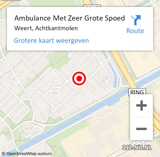 Locatie op kaart van de 112 melding: Ambulance Met Zeer Grote Spoed Naar Weert, Achtkantmolen op 30 maart 2024 16:30