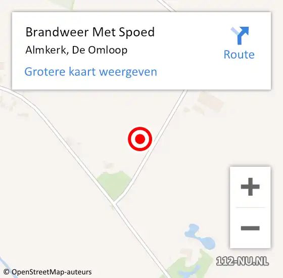 Locatie op kaart van de 112 melding: Brandweer Met Spoed Naar Almkerk, De Omloop op 30 maart 2024 16:57