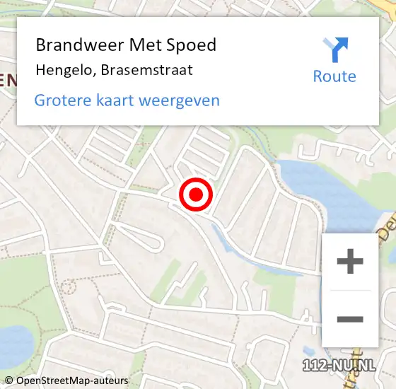 Locatie op kaart van de 112 melding: Brandweer Met Spoed Naar Hengelo, Brasemstraat op 30 maart 2024 17:01