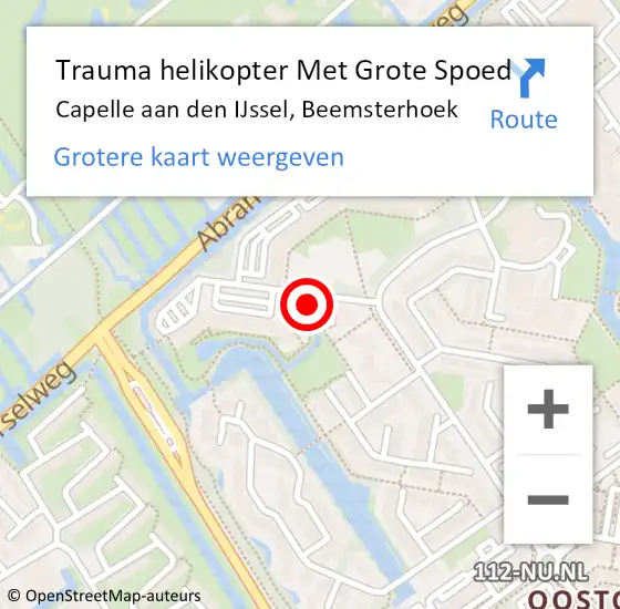 Locatie op kaart van de 112 melding: Trauma helikopter Met Grote Spoed Naar Capelle aan den IJssel, Beemsterhoek op 30 maart 2024 17:08