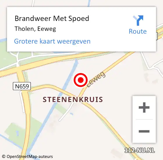 Locatie op kaart van de 112 melding: Brandweer Met Spoed Naar Tholen, Eeweg op 30 maart 2024 18:44