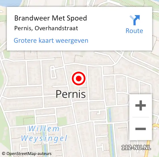 Locatie op kaart van de 112 melding: Brandweer Met Spoed Naar Pernis, Overhandstraat op 30 maart 2024 19:06