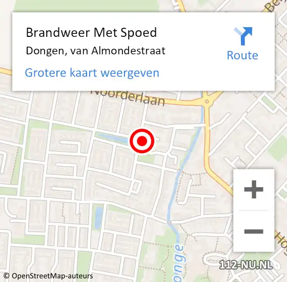Locatie op kaart van de 112 melding: Brandweer Met Spoed Naar Dongen, van Almondestraat op 30 maart 2024 20:20