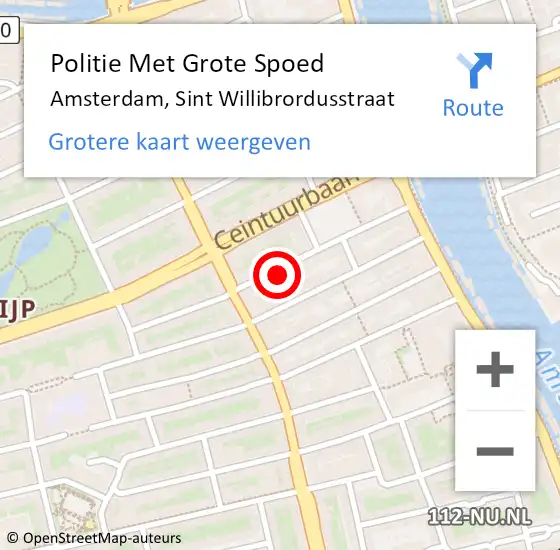 Locatie op kaart van de 112 melding: Politie Met Grote Spoed Naar Amsterdam, Sint Willibrordusstraat op 30 maart 2024 20:37