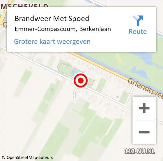 Locatie op kaart van de 112 melding: Brandweer Met Spoed Naar Emmer-Compascuum, Berkenlaan op 30 maart 2024 20:55
