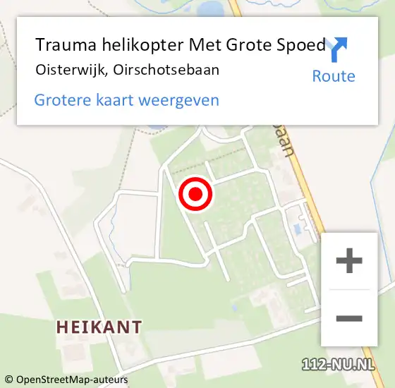 Locatie op kaart van de 112 melding: Trauma helikopter Met Grote Spoed Naar Oisterwijk, Oirschotsebaan op 30 maart 2024 21:22