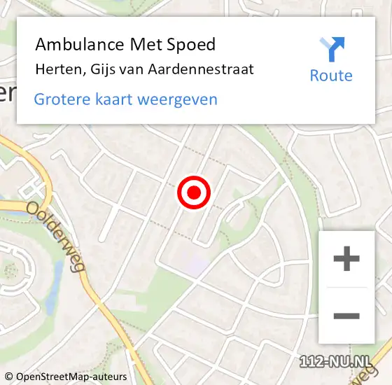Locatie op kaart van de 112 melding: Ambulance Met Spoed Naar Herten, Gijs van Aardennestraat op 30 maart 2024 21:24