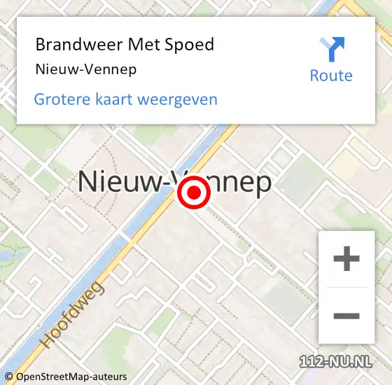 Locatie op kaart van de 112 melding: Brandweer Met Spoed Naar Nieuw-Vennep op 30 maart 2024 21:45