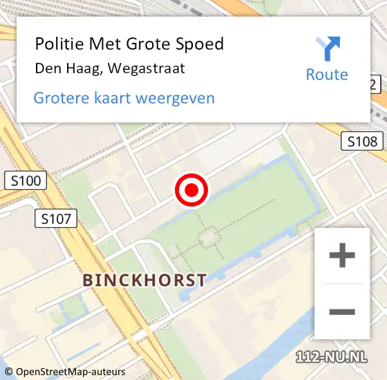 Locatie op kaart van de 112 melding: Politie Met Grote Spoed Naar Den Haag, Wegastraat op 30 maart 2024 21:53