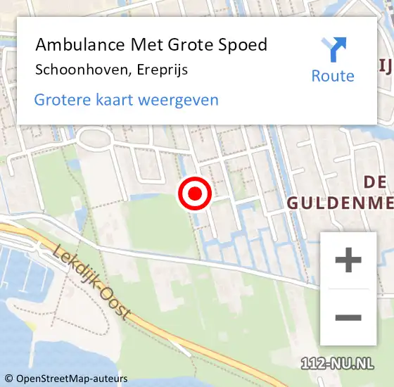 Locatie op kaart van de 112 melding: Ambulance Met Grote Spoed Naar Schoonhoven, Ereprijs op 30 maart 2024 21:59