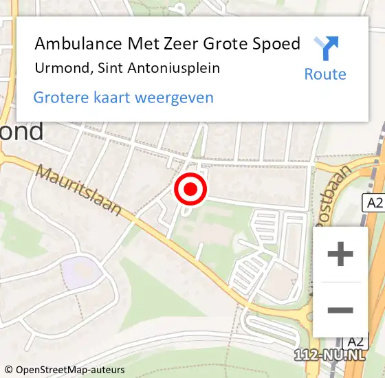 Locatie op kaart van de 112 melding: Ambulance Met Zeer Grote Spoed Naar Urmond, Sint Antoniusplein op 30 maart 2024 22:23