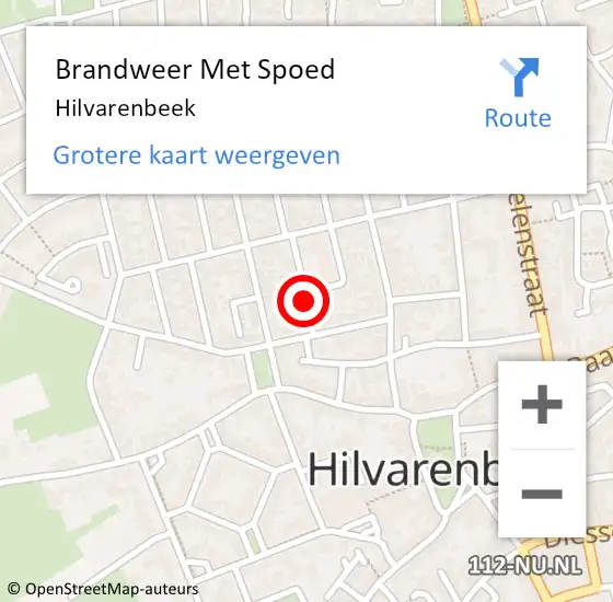 Locatie op kaart van de 112 melding: Brandweer Met Spoed Naar Hilvarenbeek op 30 maart 2024 22:48