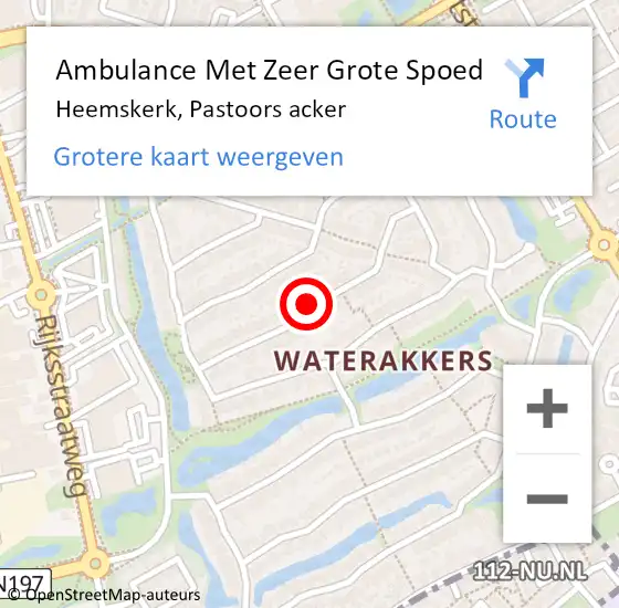 Locatie op kaart van de 112 melding: Ambulance Met Zeer Grote Spoed Naar Heemskerk, Pastoors acker op 31 maart 2024 00:11