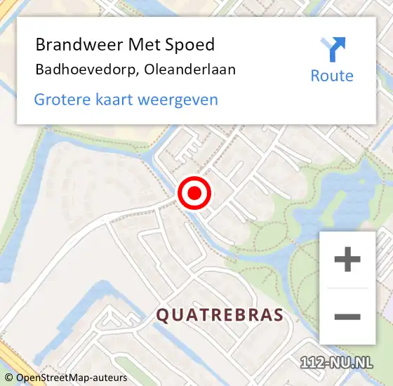 Locatie op kaart van de 112 melding: Brandweer Met Spoed Naar Badhoevedorp, Oleanderlaan op 31 maart 2024 00:43