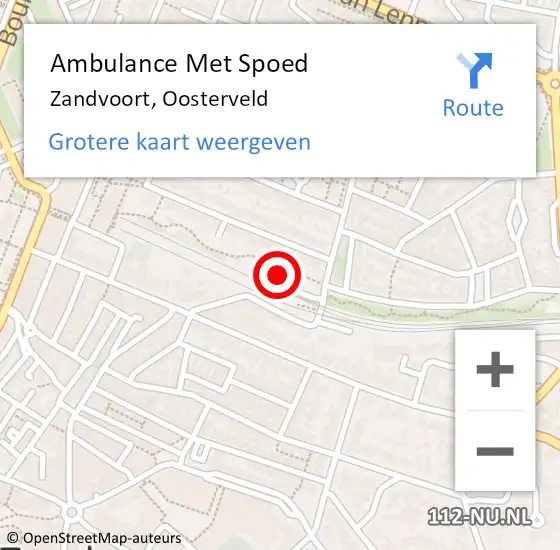 Locatie op kaart van de 112 melding: Ambulance Met Spoed Naar Zandvoort, Oosterveld op 31 maart 2024 01:01